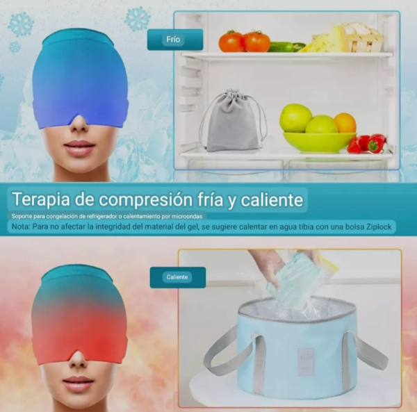 Mascarilla Terapéutica de Frío para Migrañas y Dolores de Cabeza – Alivio Inmediato y Cómodo - Imagen 3