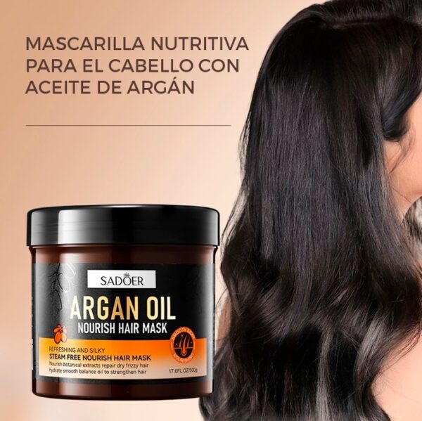 Mascarilla para cabello de ArgánMascarilla Capilar de Aceite de Argán – Reparación Profunda para Cabello Seco y Dañado - Imagen 4