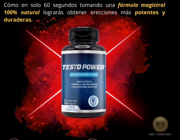 💪 Testo Power | Potencia y Energía Masculina para un Rendimiento Óptimo. 30 caps - Imagen 4